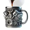 304 Edelstahl Einsatz Harz Bier Danegeld Tankard Kaffee Bierkrüge Tasse Wasserbecher Kaffeetasse V8 Motoren Edelstahl Tasse