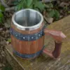 Biersteine Trinkbecher aus Edelstahl und Kunstharz, großes Fassungsvermögen, handgefertigt, antiker Herren-Fassbecher, Bierbecher für Jubiläen 3