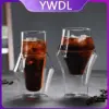 YWDL Neuer Kreativer Doppelwandiger Glasbecher Espresso-Kaffeetasse Verbrühungssicherer Milch-Party-Brandy-Wein-Teetasse 120/250/335ml 1