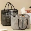 Neue tragbare Aufbewahrungstasche für Toilettenartikel, großes Gitter-Abtropfkörbchen, unverzichtbare Handtasche für Baden und Schwimmen, Kosmetik-Organizer