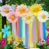 12-teiliges Gänseblümchen-Papierblumen-Set, geeignet für verschiedene Anlässe, Hochzeits- und Partydekorationen, 12 bunte Frühlingswanddekorationen, geeignet für Innen- und Außenbereiche, Ostern, Abschlussfeiern, Geburtstage, saisonale Dekorationen, festliche Dekorationen, festliche Dekorationen, festliche Dekorationen, festliche Dekorationen, leicht 4