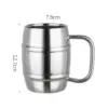 Neue Doppel Wand Edelstahl Bier Becher Tragbare Kaffee Tee Tassen Reise Tumbler Büro Verwenden Wasser Tasse mit Griff Drink 6