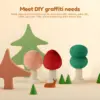 30/40 Stücke Unvollendete Holzbäume DIY Farbe Farbe Handwerk Weihnachtsbaum Dekor Unvollendete Holz Pilz Malerei Spielzeug Weihnachtsgeschenke 2