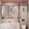 10/17/32/58 Stück 3D Diamanten Spiegelaufkleber Acryl Dreiecke Selbstklebende DIY Wandspiegel-Aufkleber für Wohnzimmer Heim-Dekoration 5