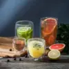 2-6PCS Doppel Wand Hohe Borosilikatglas Becher Hitzebeständige Tee Milch Espresso Kaffee Saft Wasser Tasse Bar drink Geschenk 2