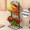 Zweischichtiger Obstständer aus Eisen, Aufbewahrungskorb für den Haushalt zum Halten von Süßigkeiten/Keks/Obst/Büchern 1