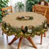 1 Stück, Vintage-Hahn-Bauernhof-Thema, Polter-Tischdecke + 4 selbstklebende Aufkleber, Hahn, Küken, Ei, Blumendruckmuster, geprägte Kanten, runde/rechteckige Esstischdecke, geeignet für Zuhause, Küchendekoration, Raumdekoration, Dekoration, Dekoration, Dekoration, Party, Dekoration, Dekoration, Dekoration, Küchendekoration, Raumdekoration, Outdoor, Geschenk, Raumdekoration, Innendekoration, Innendekoration, Innendekoration, Innendekoration, Innendekoration, Innendekoration, Innendekoration im Freizeitze, Innendekoration, Innendekoration im Freizeitendekoration im Freizeitze mit Früche im Freizeitendekoration im Freizeitze, Raumdekoration im Freizeitze mit Früche im Freizeitbereich, Früche im Freizeitze im Freien im Freien, Raumdekoration im Freien im Freien im Freien im Freien im Freien, Frühling im Freien im Freizeit-Stil