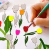 12Pcs Holz Blume Ornament Multi Tulpe DIY Malerei Handwerk Für Frohe Ostern Party Frühling Hause Dekoration Kinder Geschenke Versorgung 5