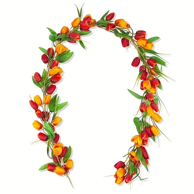 Neue verschlüsselte Imitation Tulpenrebe für festliche Zuhause, Hochzeit, Outdoor-Dekoration, Türbehang, Blumen-Tulpenrebe 4