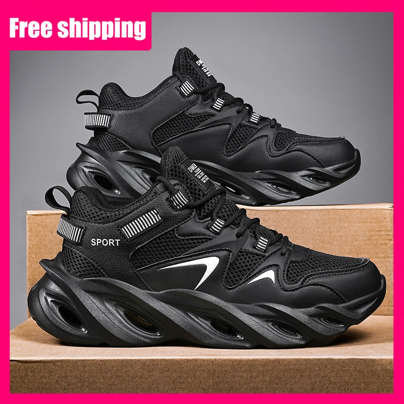 Herren-Sportschuhe, Mesh-Schnürschuhe, rutschfest, verschleißfest, Laufschuhe, vielseitig, weiche, dicke Sohle, Rebound-Fitness-Trainingsschuhe 4