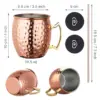 Moskauer Mule-Becher, Kaffeetasse, Bar, Trinkgeschirr, Champagner-Tasse, Cocktail-Weinbecher, Edelstahl, gehämmerter, verkupferter Bierbecher 3