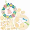 Osterkranz, Schilder, Dekorationen, DIY, Holz, Oster-Bastelsets, Ostereier, Hase, Küken, Holzaufkleber, Pom-Poms, Kulleraugen für Kinder 2