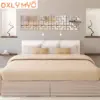 3D kreative Wandaufkleber geometrische Viereck Design Acryl Spiegel Aufkleber Wohnzimmer Schlafzimmer Veranda TV Hintergrund Wand Dekor 4
