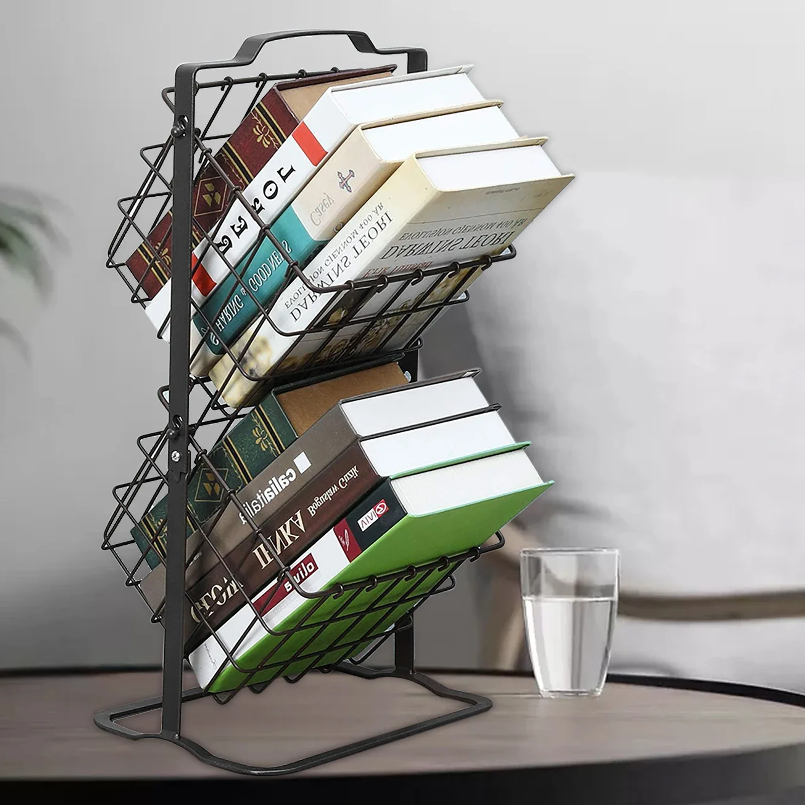 Zweischichtiger Obstständer aus Eisen, Aufbewahrungskorb für den Haushalt zum Halten von Süßigkeiten/Keks/Obst/Büchern 2