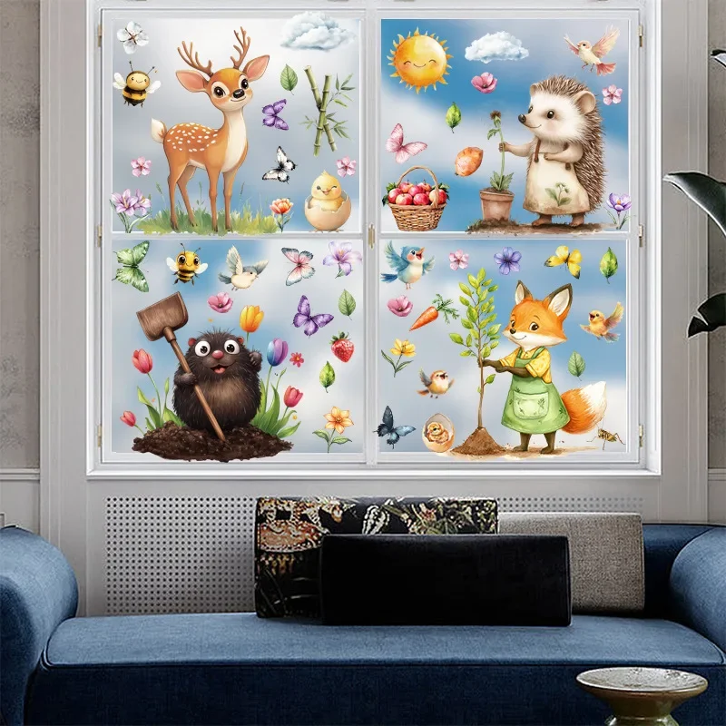 2025, neue Amazon Spring Glas, statische Dekoration, Wandaufkleber, Schlafzimmer, Einkaufszentrum, saisonale dekorative Fensteraufkleber 2