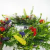Frühlings-Wildblumenkranz, 17,72-Zoll-Wildblumenkranz, Frühlings- und Sommer-Seidenblumenkreis, geeignet für den Innenbereich von Bauernhäusern 6