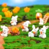 2025, Ostern, niedliche Kaninchen, Hase, Karotte, Miniaturfigur, DIY, Landschaft, Zuhause, Ornament, Topfkuchen, Tierdekoration, Zubehör 4