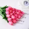 10 Stück künstliche Blume realistische Berührung Tulpe Scrap booking Vase Wohnkultur Hochzeit Garten Bogen Girlande Muttertag Bouquet DIY 3