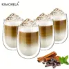 KEMORELA 2/4PCS Doppel Tasse Latte Macchiato Glas Für Kaffee Tasse Latte Eis Amerikanischen Kaffee Saft Bier restaurant Drink