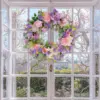 Künstlicher Blumenkranz, Sommer-Blumenkränze für die Haustür, elegante Dekoration für Außenwand, Fenster, Festival, Party, Hochzeit 3