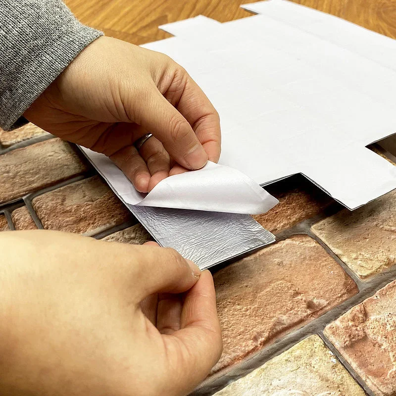 3D Imitation Ziegel Wanda uf kleber 30cm x 30cm DIY abnehmbare selbst klebende wasserdichte Tapete Wohnzimmer Küche Kunst Dekoration 2