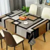 VIKAMA Tischdecke mit minimalistischem geometrischem Muster, ölbeständig und leicht zu reinigen, für Küche, Esstisch, Restaurant, Heimdekoration
