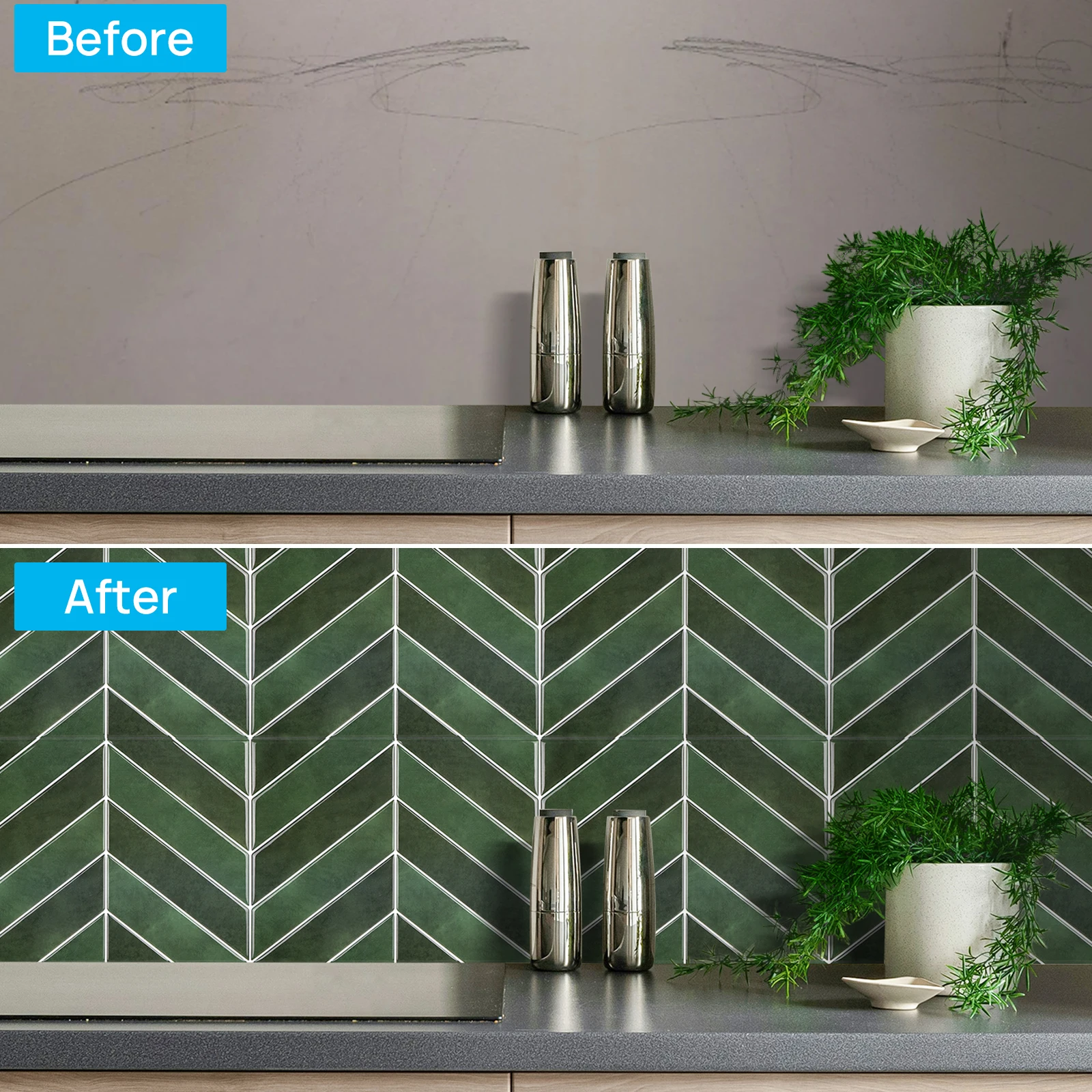 10 Stück 3D-Wandfliesenaufkleber zum Abziehen und Aufkleben, selbstklebende, wasserdichte Tapete, einfach aufzutragen, für Küche, Badezimmer, Wohnzimmer, Dekoration 4