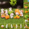 2025, Ostern, niedliche Kaninchen, Hase, Karotte, Miniaturfigur, DIY, Landschaft, Zuhause, Ornament, Topfkuchen, Tierdekoration, Zubehör 2