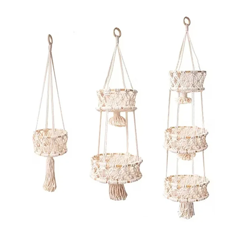 Obst-Pflanzen-Hängekorb, gewebter Wandteppich, Raumdekoration, Heim- und Dekoration für Schlafzimmer, Wandkunst, Ästhetik, Ornamente, Bohemian-Stil