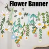 Blumenbanner „Happy Birthday“ Wildblumen-Girlande für modische Boho-Gartenhochzeiten, Geburtstage, Babypartys und florale Partydekoration 1