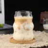 4/6pcs ins Glas Tasse hitze beständige Becher Trink geschirr transparente Tee Saft Milch Kaffee Tasse Streifen Bierkrug Party Geschenk 4