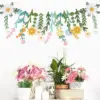 Buntes DIY Frühlingsblumen-Geburtstagsbanner für Kinder, Klassenzimmerdekoration, langes Blatt-Blumen-Happy-Birthday-Party-Hintergrundbild 3