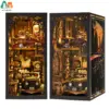 ATUBAN Buchecke Kit Oldtimer F1 DIY Holzpuzzle Bücherregal Einsatz Dekor Puppenhaus Modell Buchstütze Gebäude Dekoration Geschenke