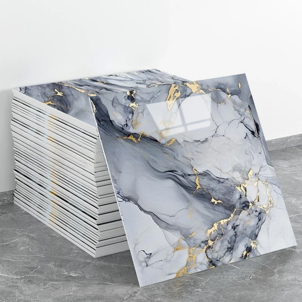 10-40PCS Imitation Marmor 3D Keramik Fliesen Wand Renovierung Dekoration Aufkleber Wasserdicht Selbst-klebe Hause Boden Aufkleber