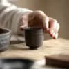 Espressotasse im japanischen Stil, grobe Keramik, Retro-Keramik, Kung-Fu-Teetasse, Teetasse für Besitzer, Büro und Zuhause, Wasserbecher 5