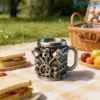 JUSTINLAU 240/350 ml 304 Edelstahl Harz Kaffeetasse Heißwasserbecher Teetasse für den Außenbereich Umweltfreundlich auf Lager Bierkrug 3
