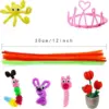 100/50 Stück Chenille-Stiele, 22 Farben, Chenille-Pfeifenreiniger, Stiele für Kinder, Kunst- und Bastelprojekte und Dekorationen (6 mm x 30,5 cm) 2