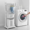 3-stöckiger Wäschekorbwagen, abnehmbarer Aufbewahrungskorb, Wäschekorb mit Rollen für Badezimmer, Waschküche, Schlafzimmer, Wohnzimmer 4