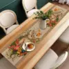 1 Stück Frühlings-Osterhasen Blumenei Tischläufer aus Leinen mit 2D-Druck, Dekoratives Geschenk für Esstisch, Küche, Wohnzimmer, Heimdekoration 3