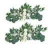Künstliche Hochzeitsbogen-Blumen, Boho-rote Rose, Eukalyptus-Girlande, Vorhänge, Heimdekoration, Hochzeitsdekorationen, Willkommensschild