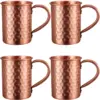 100 % Kupfer, Moskauer Mule-Becher, 1/2/3/4 Stück, 400 ml, langlebig, kupferfarbene Bierkrüge, Kaffeebecher, Milchbecher, Barbecher aus reinem Kupfer 6
