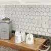 5 Blatt große sechseckige selbst klebende Küchen wandfliesen-wasserdicht, schmutz abweisend, leicht zu schälen und zu ersetzen