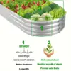 [Gegalvanisiertes Hochbeet für den Garten] 1er-Pack Land Guard verzinktes Hochbeet-Set – ovale große Pflanzgefäß-Gartenboxen aus Metall für 6
