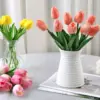 10 Stück künstliche Blume realistische Berührung Tulpe Scrap booking Vase Wohnkultur Hochzeit Garten Bogen Girlande Muttertag Bouquet DIY 4