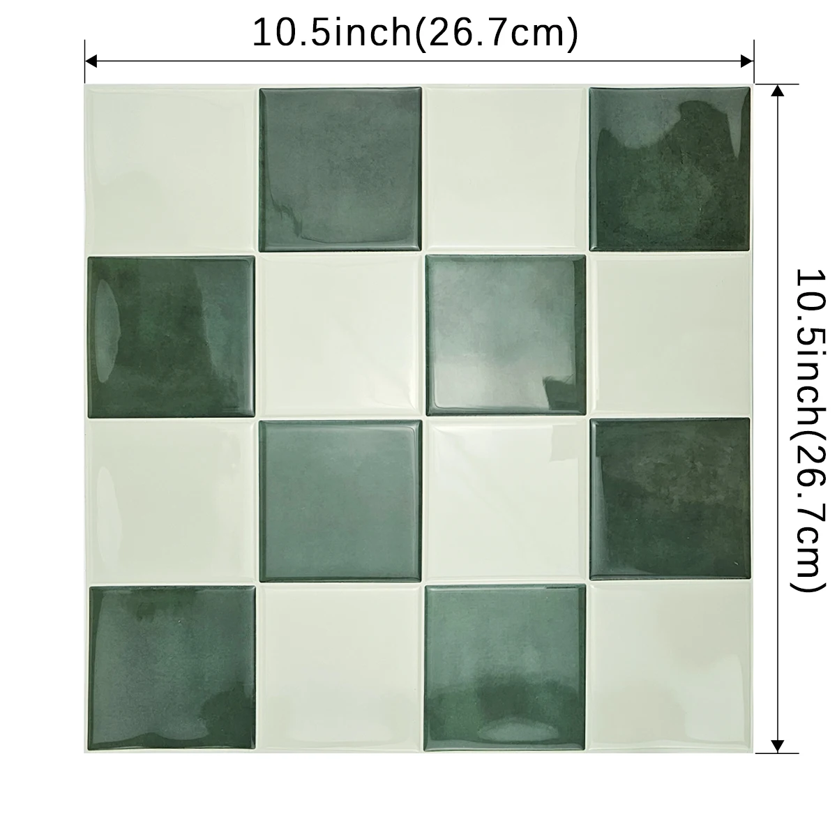 10/30 PC 3D-Mosaik-Stil, selbstklebende Wandfliesen, Küchenrückwand, geeignet für Küchenwanddekoration, quadratisch, 10,5 x 10,5 Zoll 2