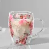 350 ml Kreative Doppel Wand Kaffee Becher Getrocknete Blume Füllstoff Glas Tasse Hohe Borosilikatglas Tasse Hitzebeständige Tee Kaffee becher 1