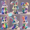 1–12 Stück Boho-Osterhasen-Dekoration, bunte flache 2D-Holzanhänger, fertig zum Aufhängen. Perfekt für Zuhause, Party und Geschenke. 3