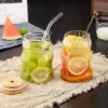 4/6pcs ins Glas Tasse hitze beständige Becher Trink geschirr transparente Tee Saft Milch Kaffee Tasse Streifen Bierkrug Party Geschenk 3