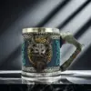 Wikinger-Axt Bierkrug Mittelalterlicher Piratenstil Edelstahl Kaffeetasse Tankard Trinkgefäß für Zuhause Bar Party Geschenkidee 3