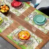 4 Stück Oster-Kaninchen-Tischsets, 4er-Set, Frühlings-Osterei-Hasen-Blumen, florale Tischsets, 30,5 x 45,7 cm, saisonaler Bauernhaus-Stoff-Tisch 4